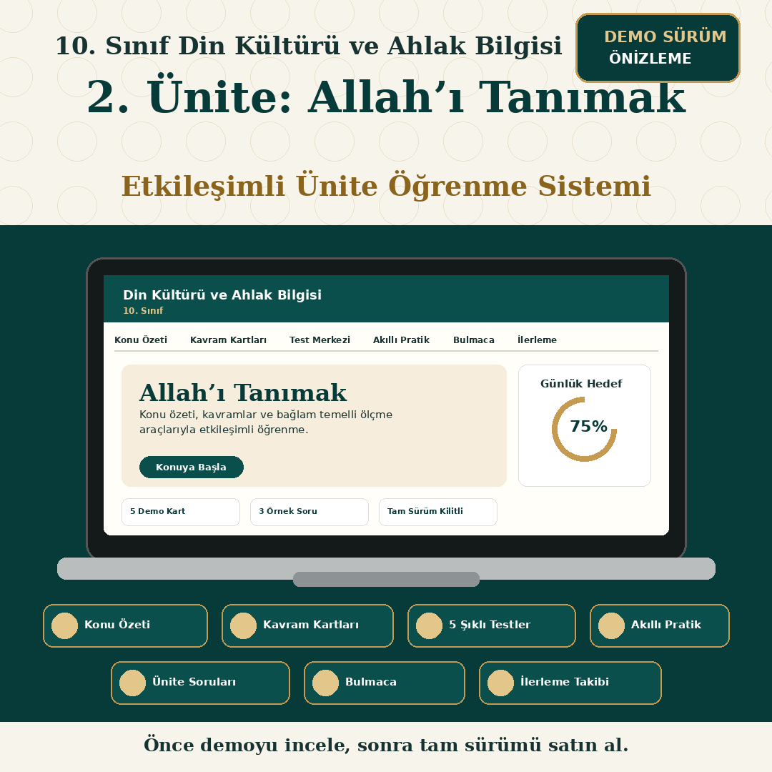 10. Sınıf 2. Ünite -Etkileşimli Ünite Öğrenme Sistemi