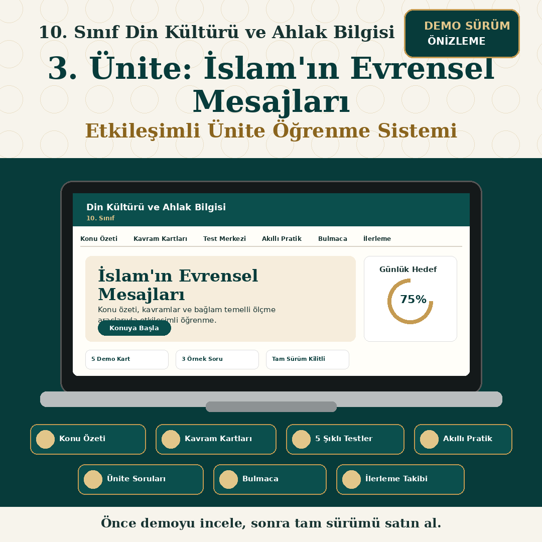 10. Sınıf 3. Ünite -Etkileşimli Ünite Öğrenme Sistemi