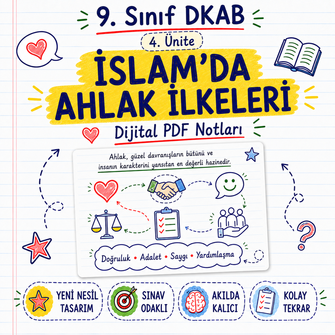 9. Sınıf DKAB 4. Ünite - İslam’da Ahlak İlkeleri