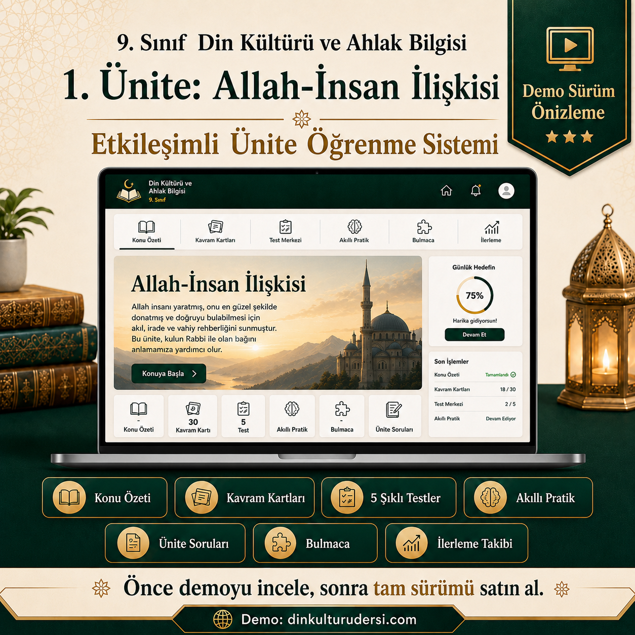 9. Sınıf 1. Ünite -Etkileşimli Ünite Öğrenme Sistemi